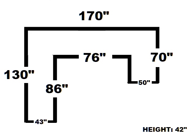 Charcoal 170" 4pc OVERSIZED Sectional 9900