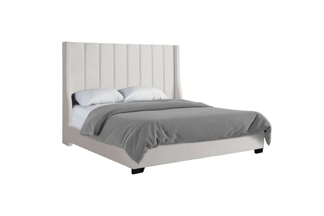 Off White Linen 6 FT King Bed | HH407