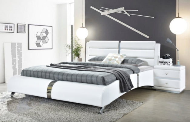 Vegas White Platform King Bed