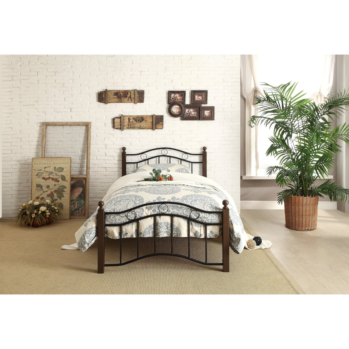 Averny Black/Brown Full Metal Platform Bed | 2020