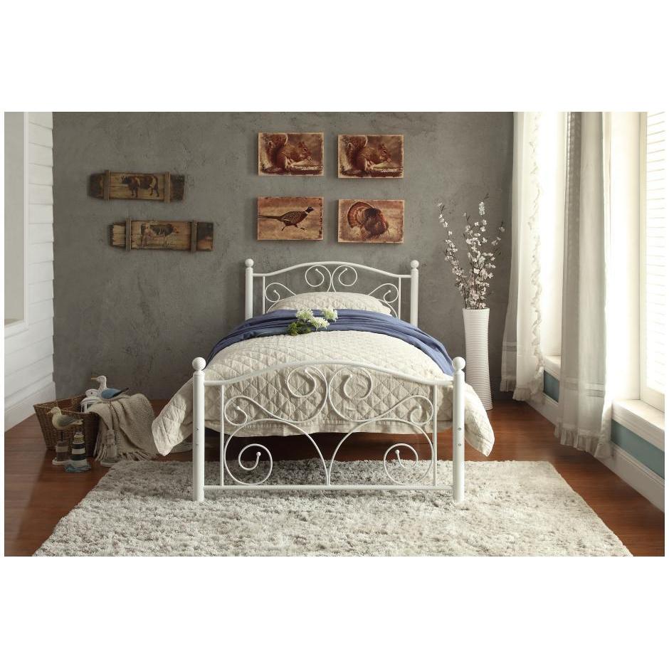 Palina White Twin Metal Platform Bed | 2021
