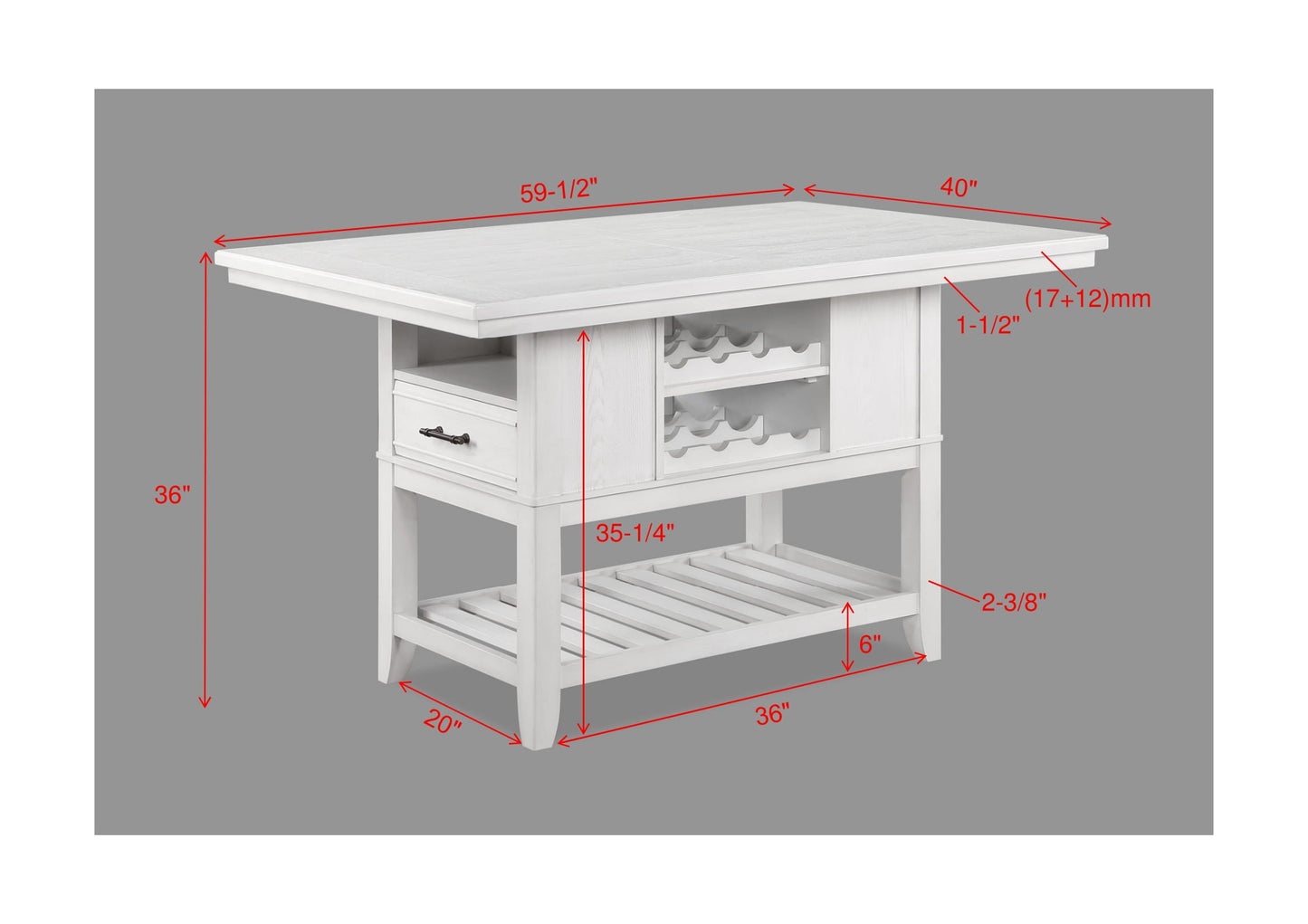 Wendy White Counter Height Set 2717