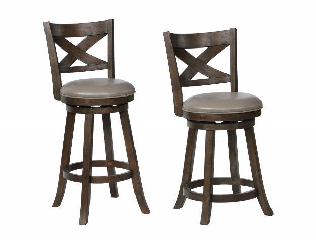 Kipper 29" Gray Swivel Bar Stool, Set of 2