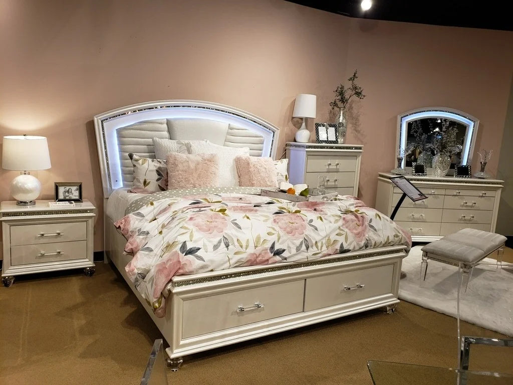 Valencia LED Storage Bedroom Set B6000 - Harwin Furniture