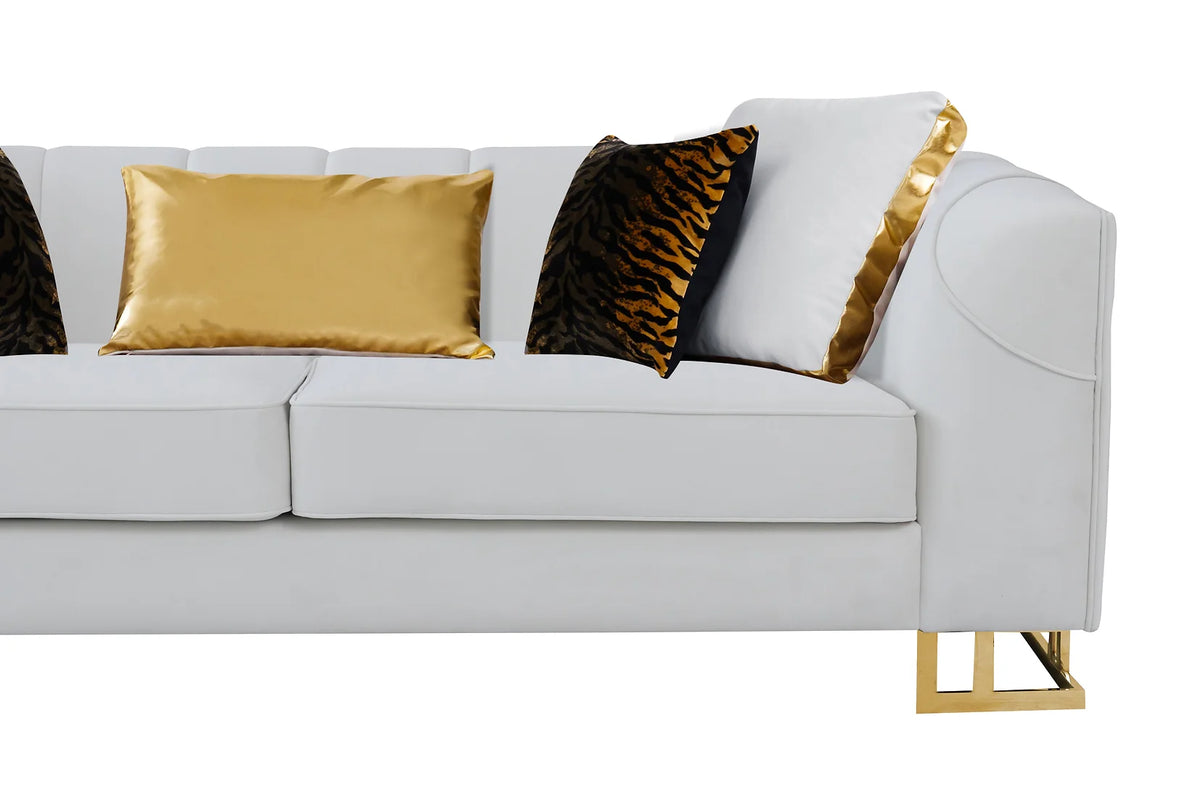 Designer Off White Velvet Sofa and Loveseat S901 Harwin Furniture