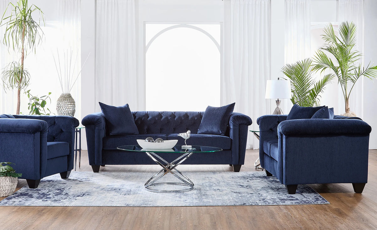 Lush Navy Sofa and Loveseat S22900 Harwin Furniture