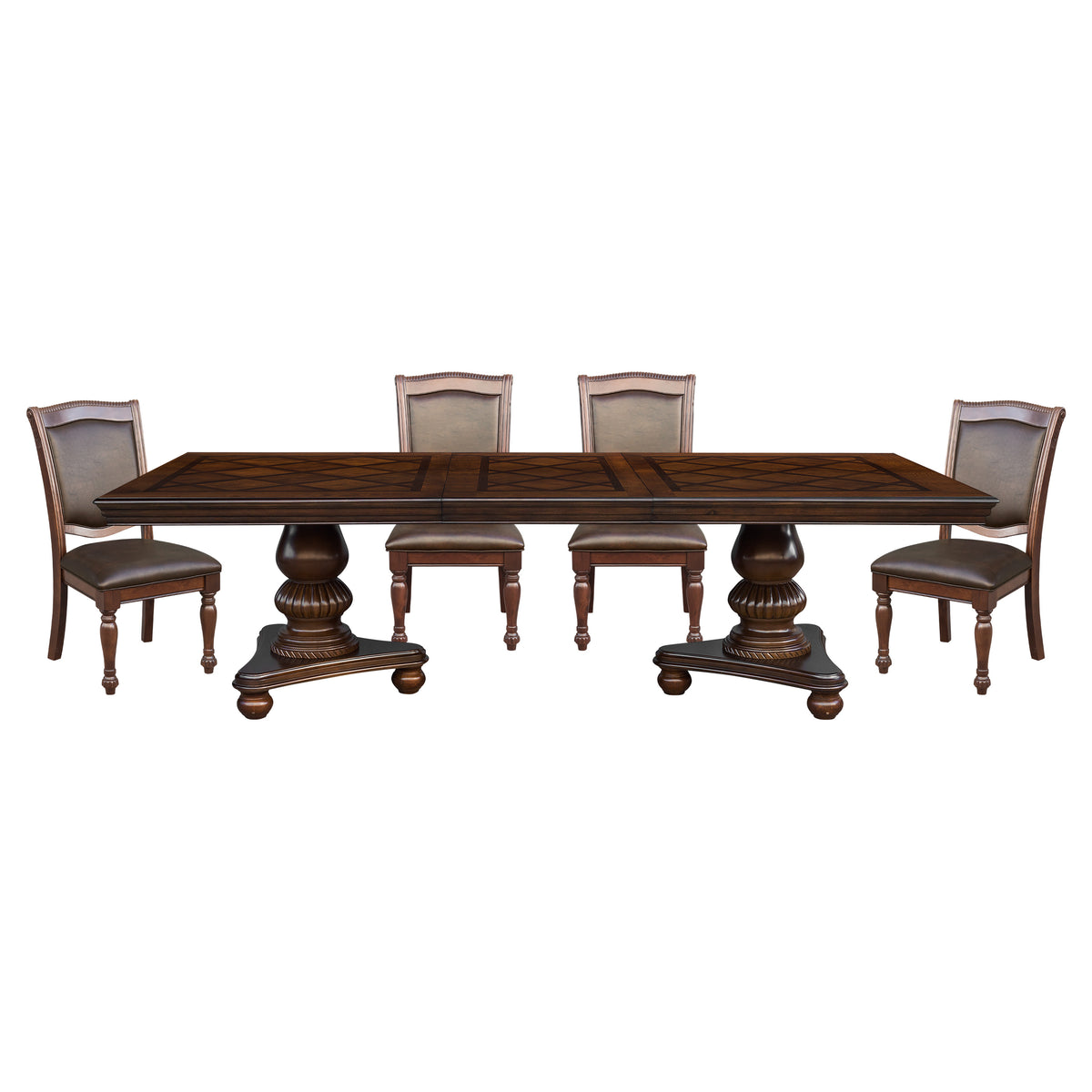 Lordsburg Brown/Cherry Extendable Dining Set 5473 Harwin Furniture