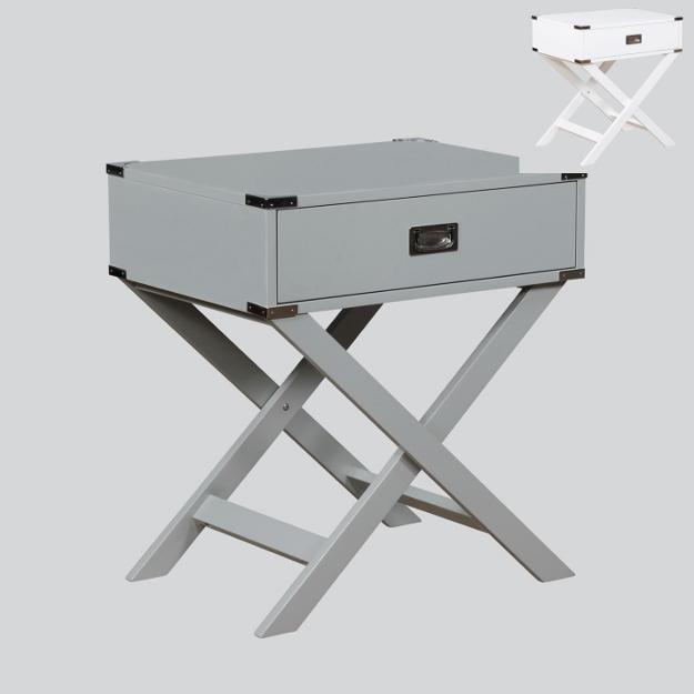 Hudson Gray Side Table - Harwin Furniture