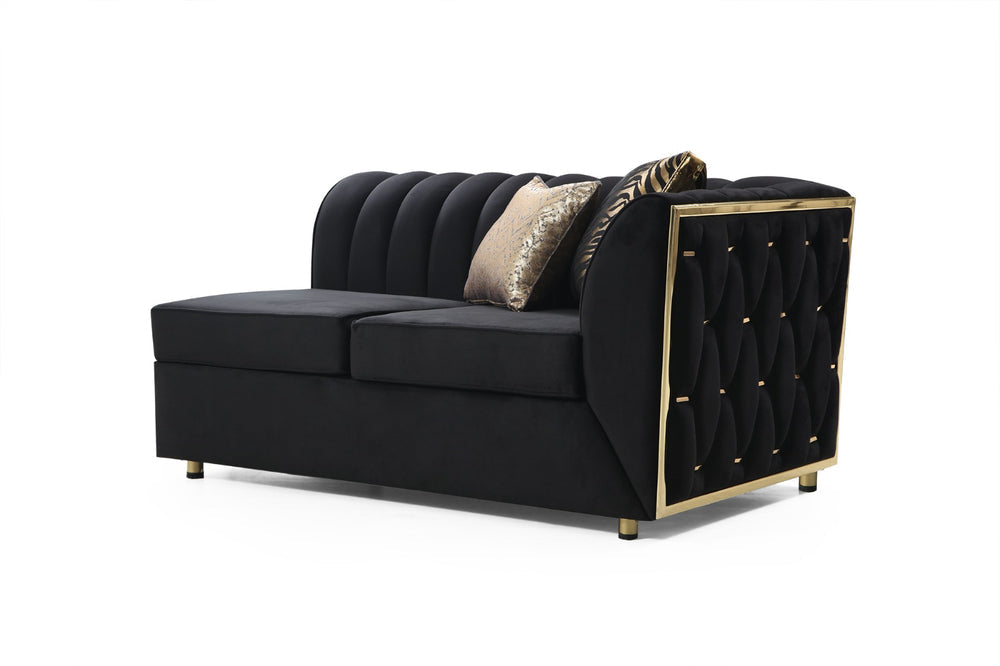 Dream Velvet Black Sectional