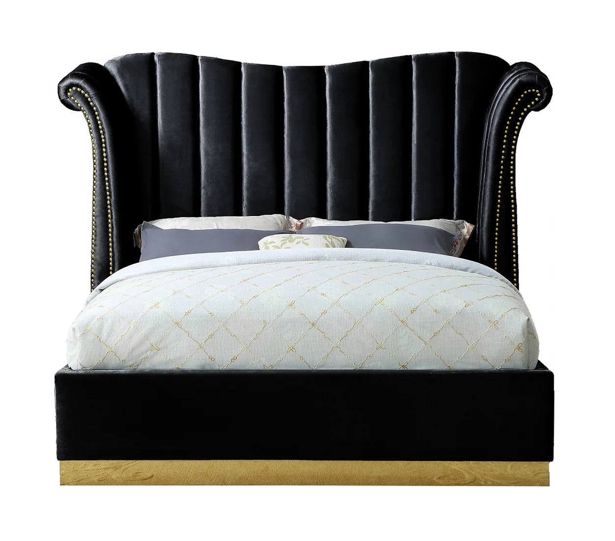 Luna 66" Black King Platform Bed B400