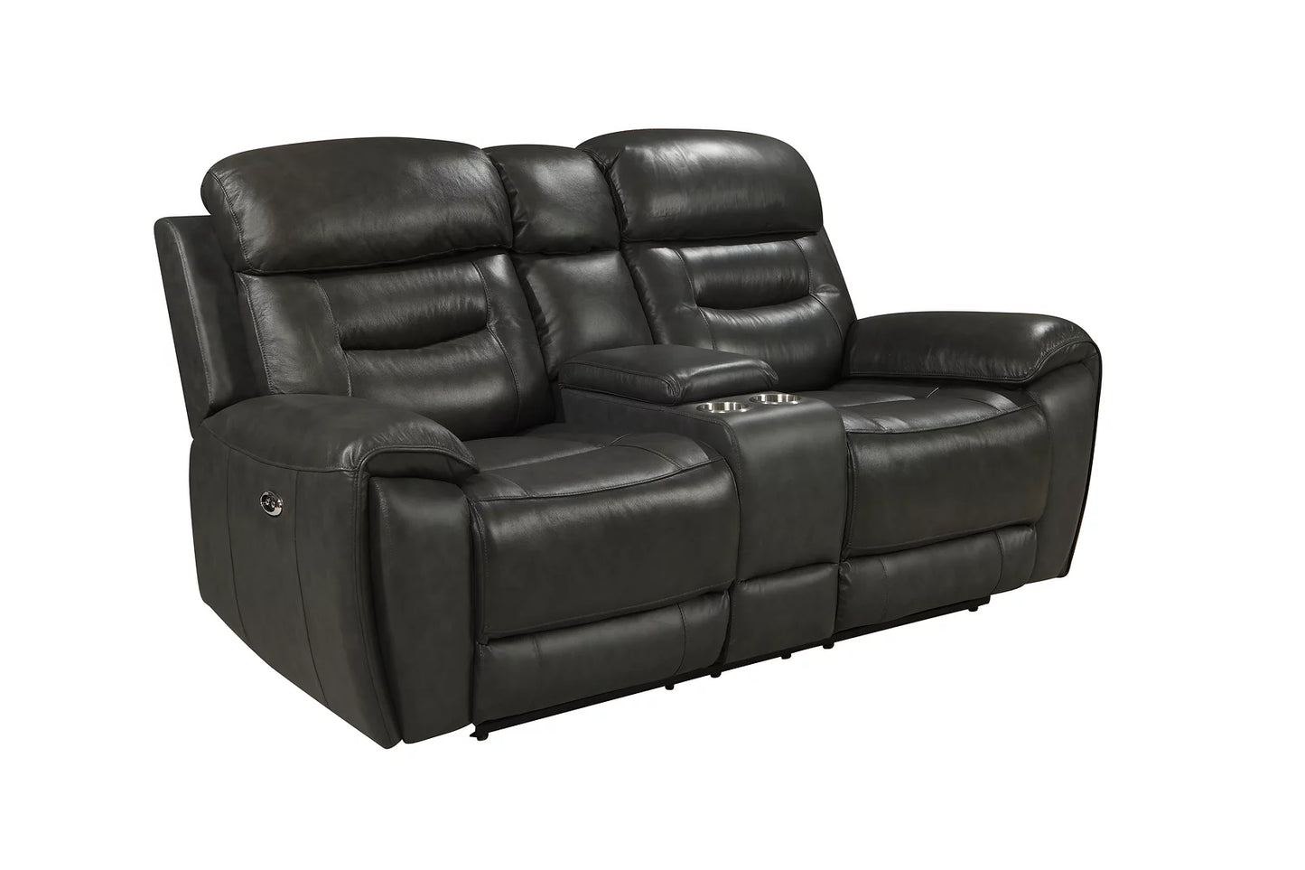 Rosewood Grey POWER/TOP GRAIN LEATHER Reclining 3pc Set S2226 - Harwin Furniture