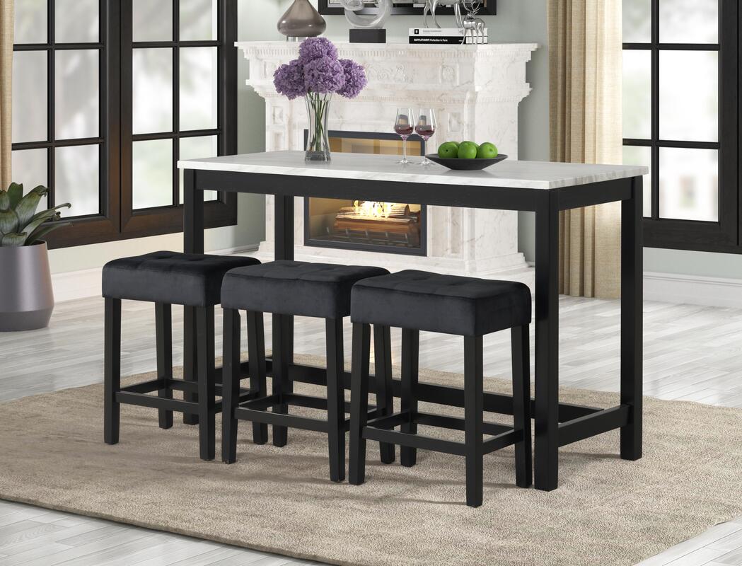 Gloria Black 4pc Pub Table Set