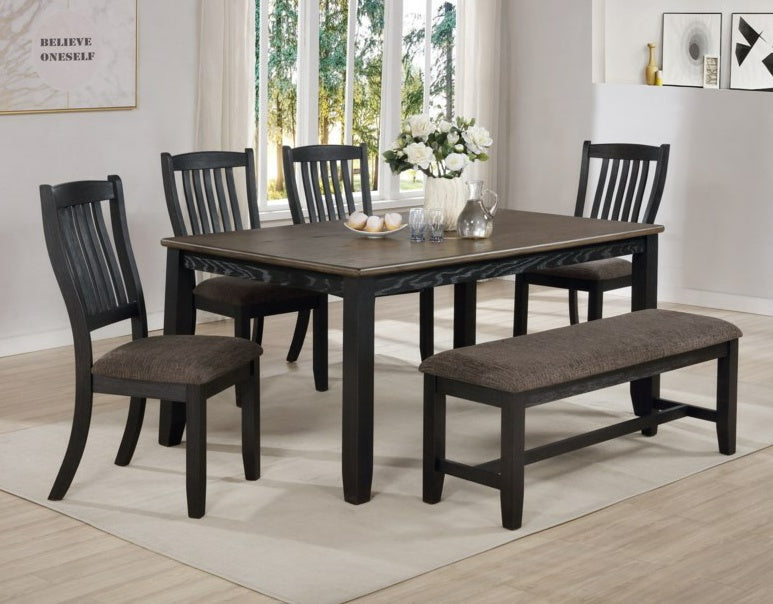 Jorie Black/Brown 6pc Dining Room Set 2142