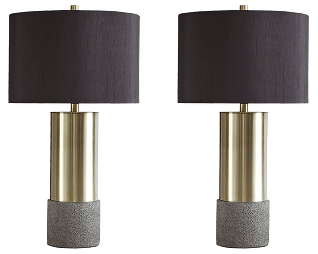 Jacek Gray/Brass Finish Table Lamp (2/PC Set) L243164