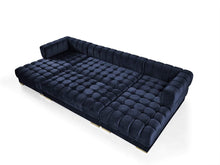 Load image into Gallery viewer, Ariana Navy Velvet Rectangle Ottoman