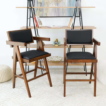 Load image into Gallery viewer, Athena Counter Chair In Black Vegan Leather