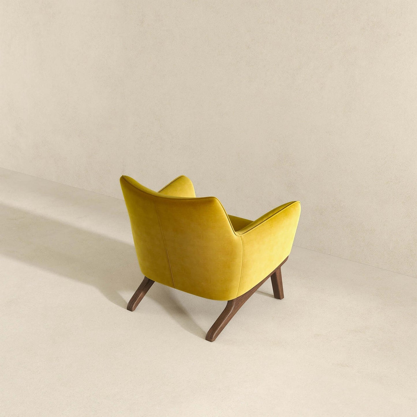 Brayden Mid Century Modern Dark Yellow Velvet Armchair