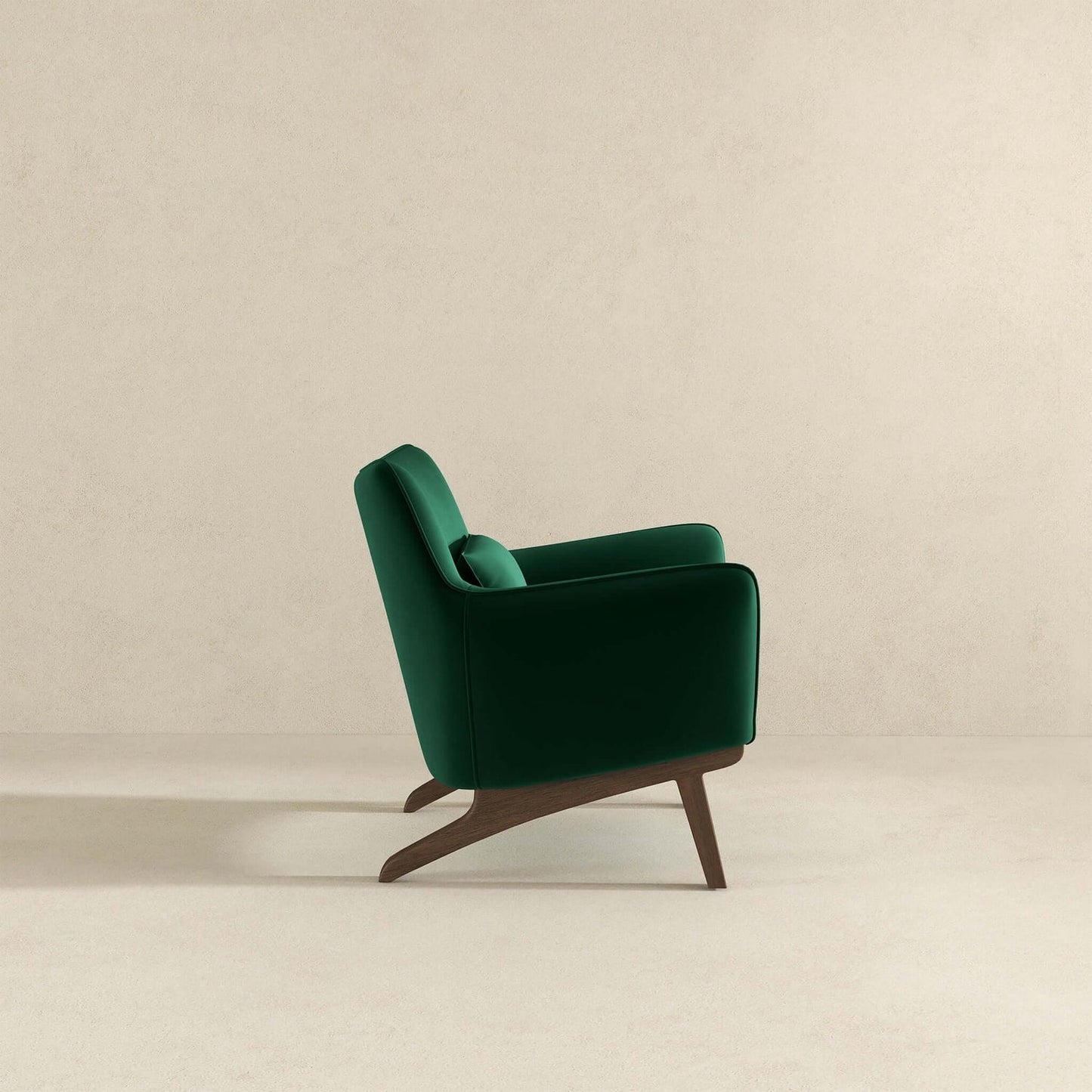 Brayden Mid Century Modern Dark Green Velvet Armchair