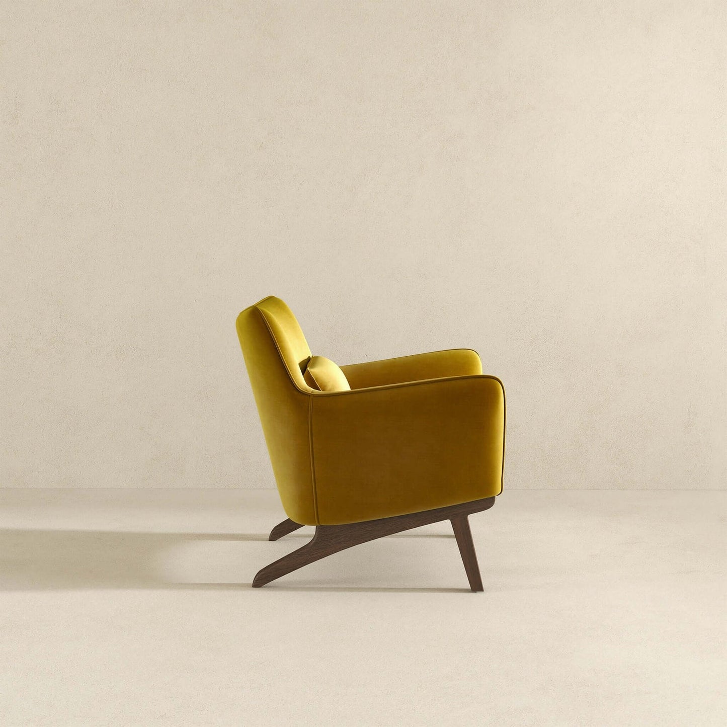 Brayden Mid Century Modern Dark Yellow Velvet Armchair