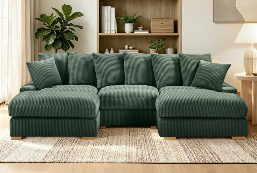 Azura Olice Corduroy Fabric Sectional S551