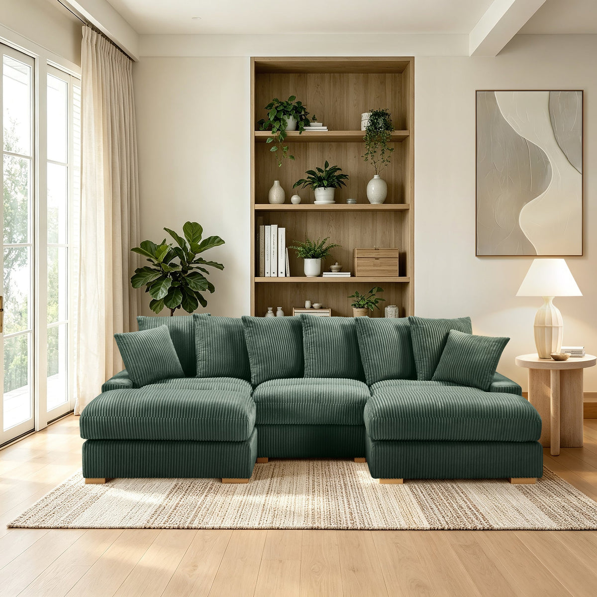 Azura Olice Corduroy Fabric Sectional S551