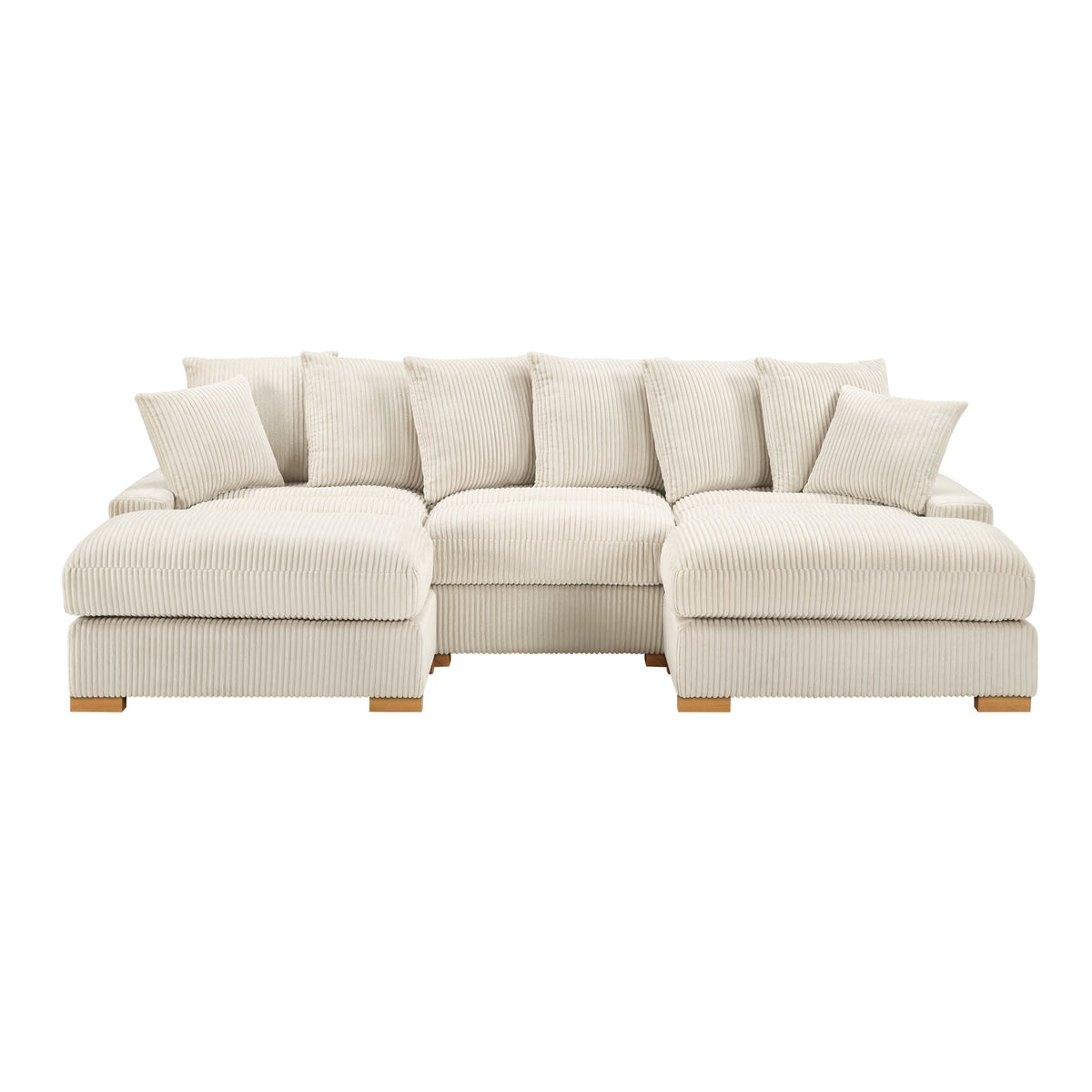 Azura Cream Corduroy Fabric Sectional S551