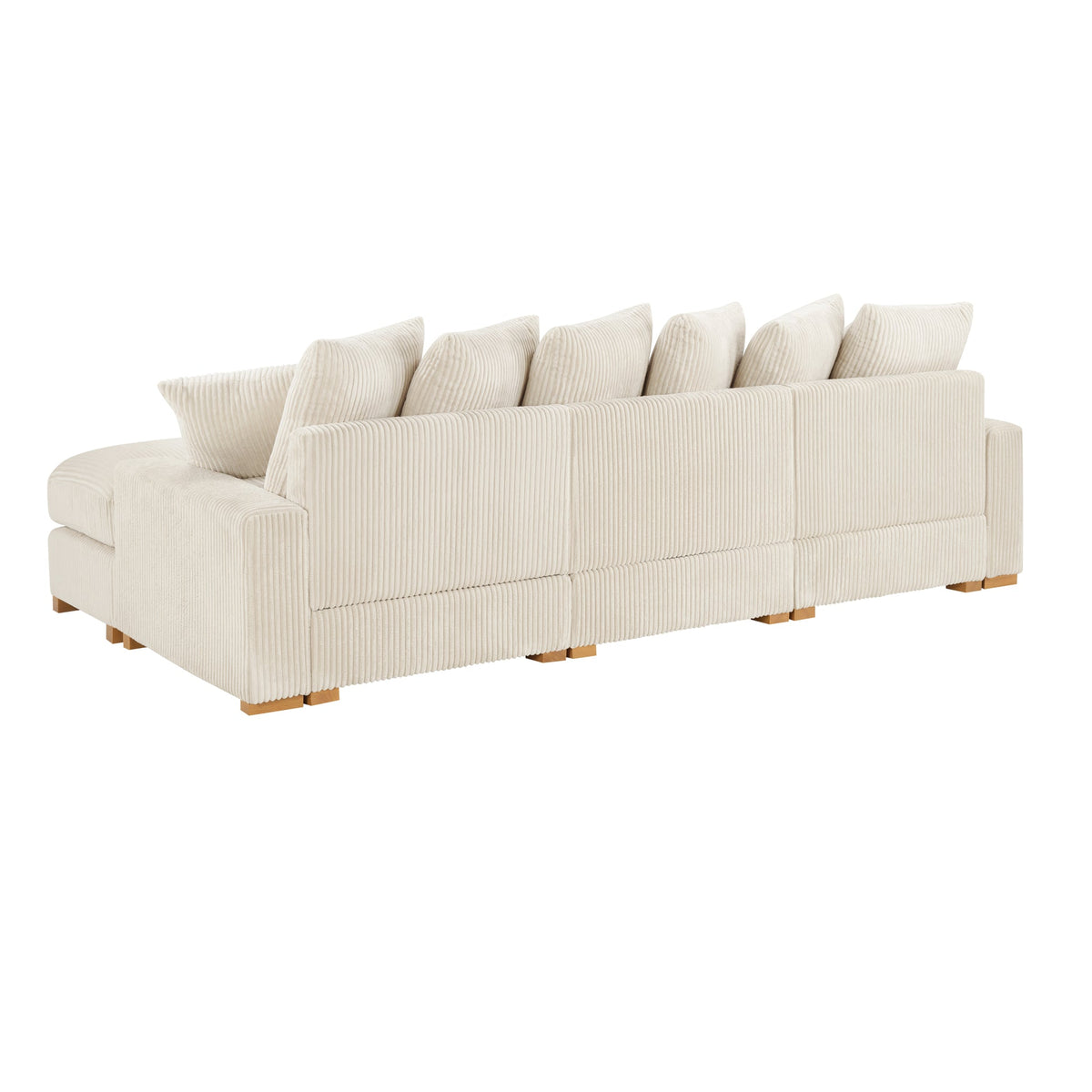 Azura Cream Corduroy Fabric Sectional S551