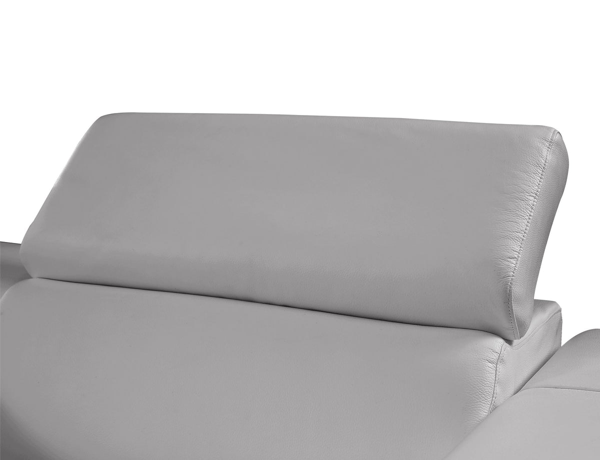 Picasso Light Grey 2-POWER Italian Leather Match 6pc Sectional  MI631