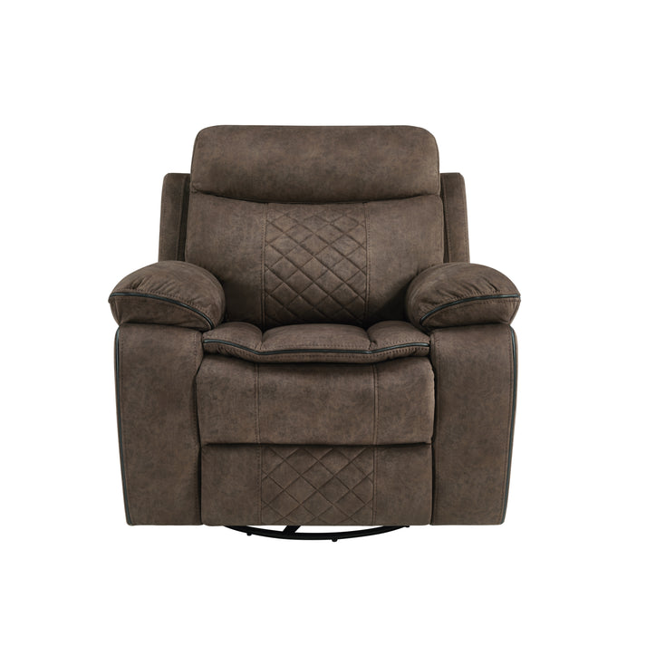 Liz Brown Microfiber Reclining Living Room Set S3037