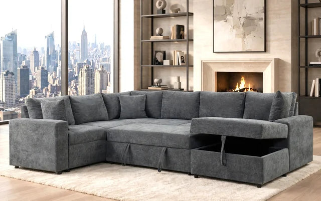 Forever2 Granite Sectional With Pull-Out Bed