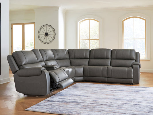 5Z - Pittson Anchor 6pc Top Grain Leather Power Reclining Sectional PCU1260031