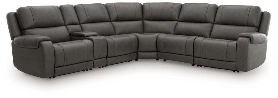 5Z - Pittson Anchor 6pc Top Grain Leather Power Reclining Sectional PCU1260031
