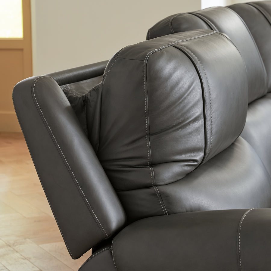5Z - Pittson Anchor 6pc Top Grain Leather Power Reclining Sectional PCU1260031