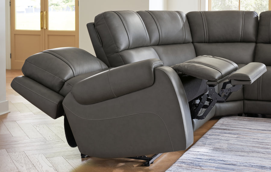 5Z - Pittson Anchor 6pc Top Grain Leather Power Reclining Sectional PCU1260031