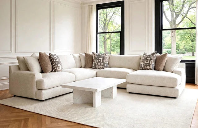 Jude Natural  Fabric OVERSIZED Reversible Sectional 961