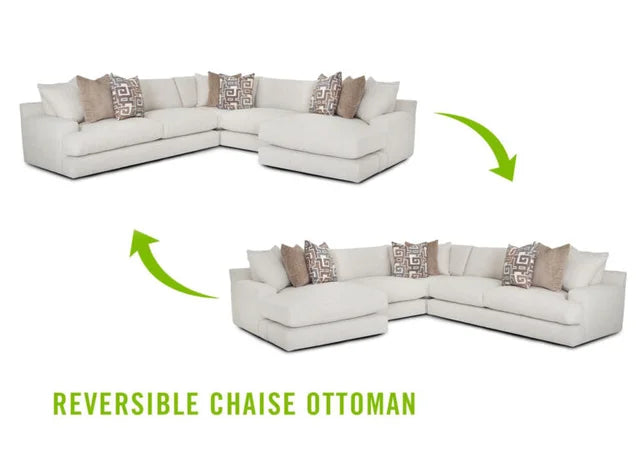 Jude Natural  Fabric OVERSIZED Reversible Sectional 961