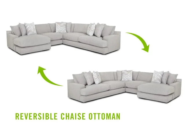 Franklin Meade Dove Fabric OVERSIZED Reversible Sectional 961