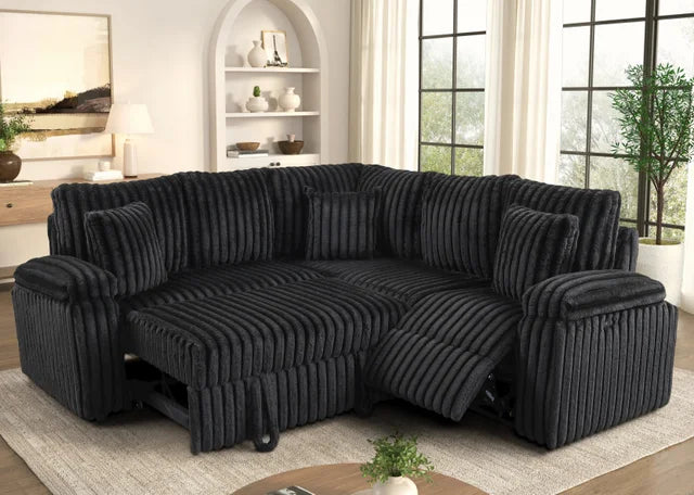 AMIRI Black Power Sectional With Pull-Out Bed