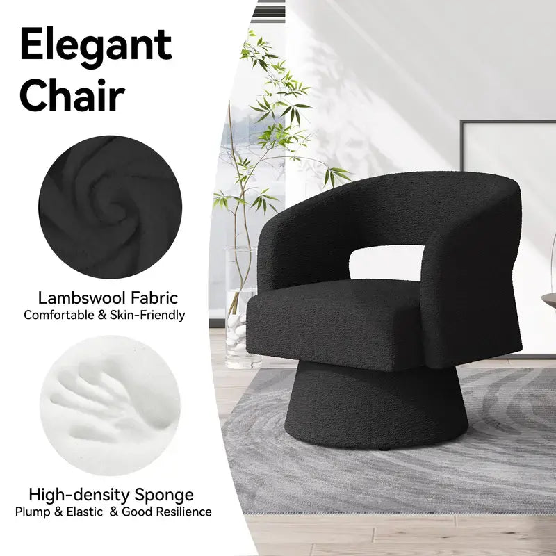 Black Swivel Barrel Accent Chair 1059