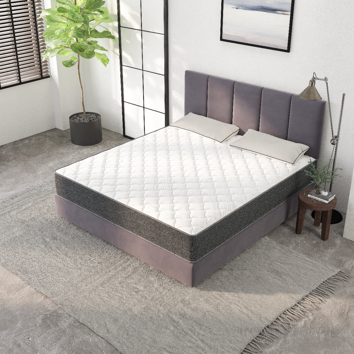 Victoria 12" Full Cooling Gel And Pocket Coil Hybrid Mattress(Medium-Firm)