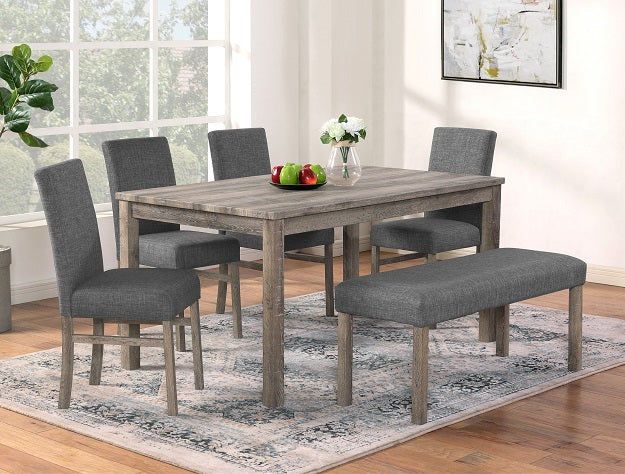 Rylan Brownish/Grey 6pc Dining Room Set 1212