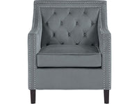 Grazioso Gray Velvet Accent Chair 1297