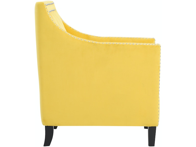 Grazioso Yellow Velvet Accent Chair 1297