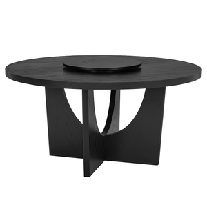 Rupert Black Round 5pc Dining Set with Lazy Susan 2074