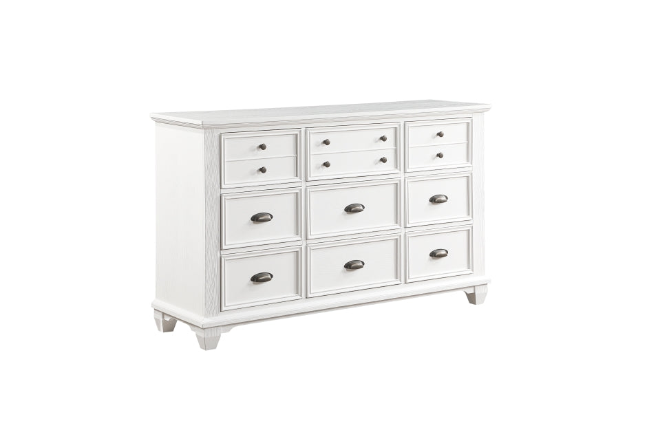 Mackinac White Finish Panel Bedroom Set 1454