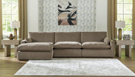 Sophie Cocoa 3-Piece Sectional Sofa Chaise  LAF 15706