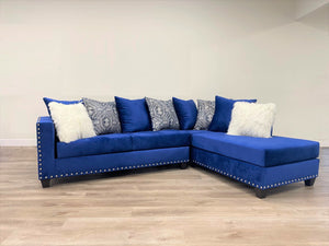 Rosa Blue Velvet Sectional Sofa  200