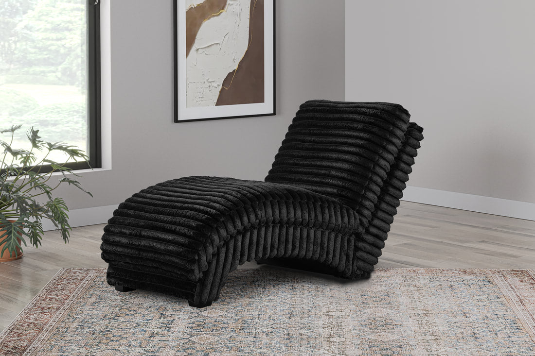 2400 Black Fabric Chaise