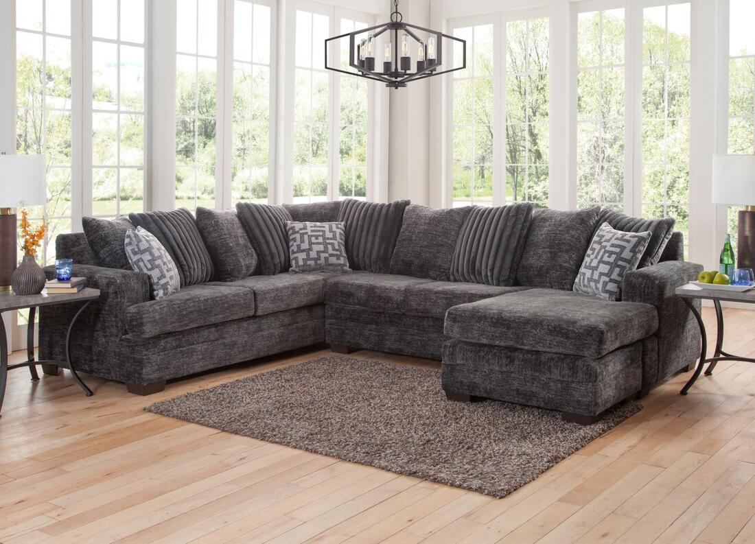 Galatic Charcoal Fabric RAF Sectional 2775-07