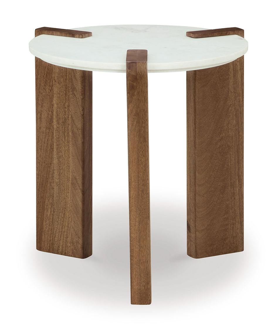 Isanti White/Brown End Table T652-6